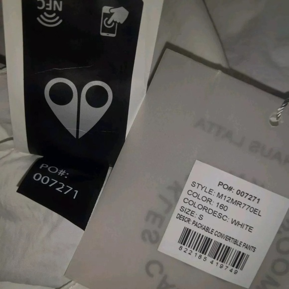 Moose Knuckles x Eckhaus Latta Mens Small Packable Convertible Pants White NWT - Picture 6 of 13